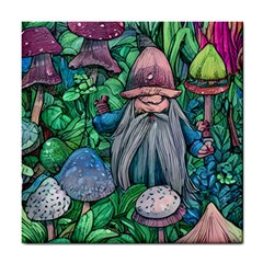 Mushroom Design Fairycore Forest Tile Coaster by GardenOfOphir