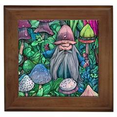 Mushroom Design Fairycore Forest Framed Tile by GardenOfOphir