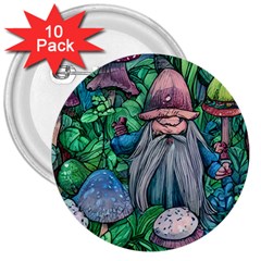 Mushroom Design Fairycore Forest 3  Buttons (10 Pack)  by GardenOfOphir