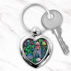 Mushroom Design Fairycore Forest Key Chain (heart) by GardenOfOphir