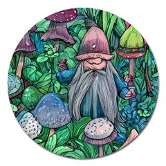 Mushroom Design Fairycore Forest Magnet 5  (round) by GardenOfOphir