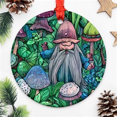 Mushroom Design Fairycore Forest Round Ornament (two Sides) by GardenOfOphir