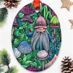 Mushroom Design Fairycore Forest Oval Ornament (two Sides) by GardenOfOphir