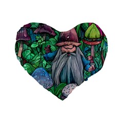 Mushroom Design Fairycore Forest Standard 16  Premium Heart Shape Cushions by GardenOfOphir