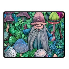 Mushroom Design Fairycore Forest Fleece Blanket (small) by GardenOfOphir