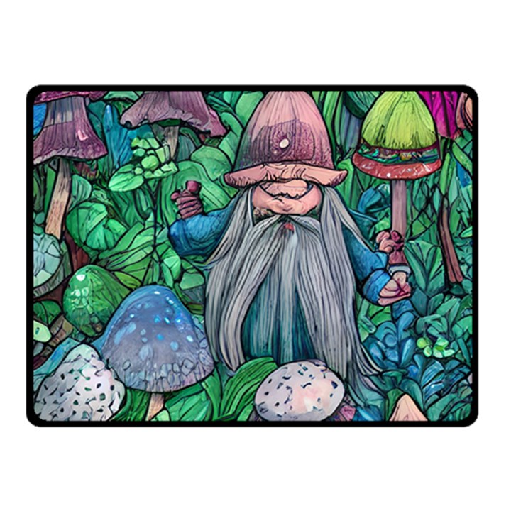 Mushroom Design Fairycore Forest Fleece Blanket (Small)