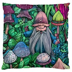 Mushroom Design Fairycore Forest Large Premium Plush Fleece Cushion Case (one Side) by GardenOfOphir