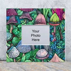 Mushroom Design Fairycore Forest White Wall Photo Frame 5  X 7  by GardenOfOphir