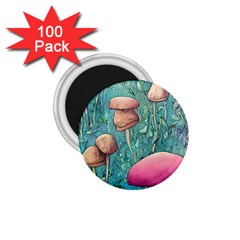 Natural Mushroom Design Fairycore Garden 1 75  Magnets (100 Pack)  by GardenOfOphir