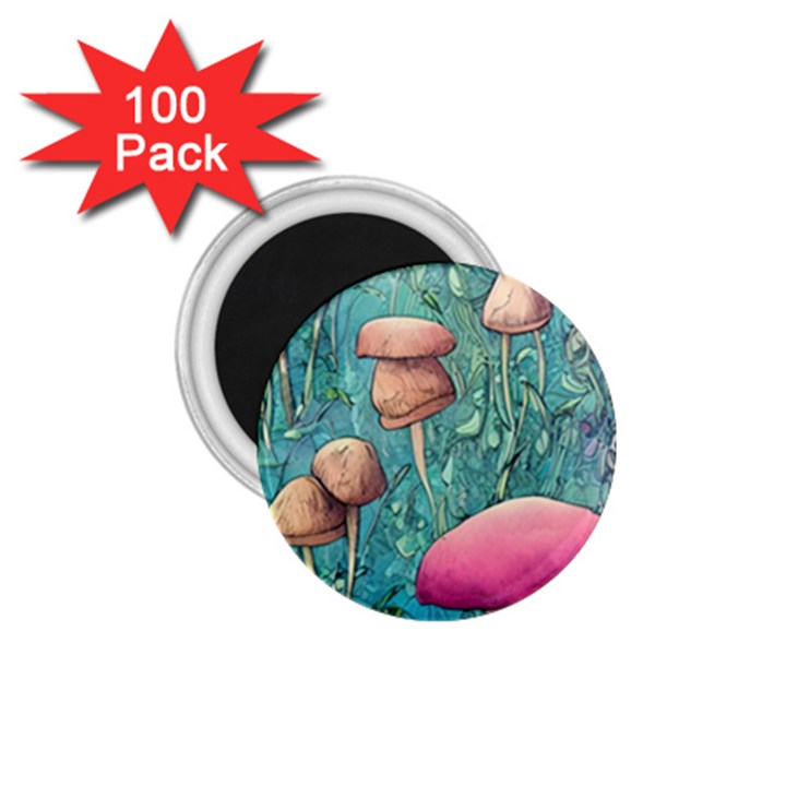 Natural Mushroom Design Fairycore Garden 1.75  Magnets (100 pack) 