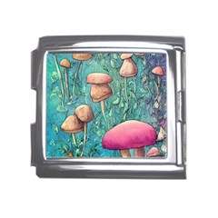 Natural Mushroom Design Fairycore Garden Mega Link Italian Charm (18mm)