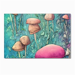 Natural Mushroom Design Fairycore Garden Postcard 4 x 6  (pkg Of 10) by GardenOfOphir