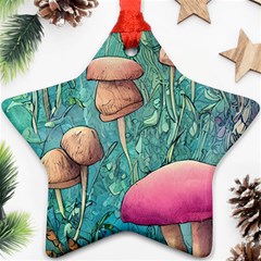 Natural Mushroom Design Fairycore Garden Star Ornament (two Sides) by GardenOfOphir