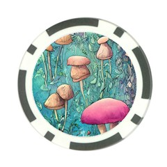 Natural Mushroom Design Fairycore Garden Poker Chip Card Guard by GardenOfOphir