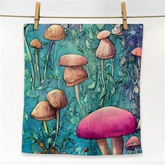 Natural Mushroom Design Fairycore Garden Face Towel by GardenOfOphir