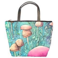 Natural Mushroom Design Fairycore Garden Bucket Bag by GardenOfOphir