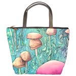 Natural Mushroom Design Fairycore Garden Bucket Bag Front