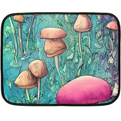 Natural Mushroom Design Fairycore Garden Fleece Blanket (mini) by GardenOfOphir