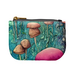 Natural Mushroom Design Fairycore Garden Mini Coin Purse by GardenOfOphir