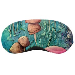 Natural Mushroom Design Fairycore Garden Sleeping Mask by GardenOfOphir