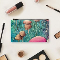 Natural Mushroom Design Fairycore Garden Cosmetic Bag (small) by GardenOfOphir