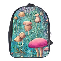 Natural Mushroom Design Fairycore Garden School Bag (large) by GardenOfOphir