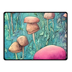 Natural Mushroom Design Fairycore Garden One Side Fleece Blanket (small) by GardenOfOphir