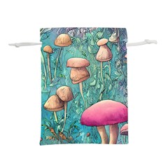 Natural Mushroom Design Fairycore Garden Lightweight Drawstring Pouch (m) by GardenOfOphir