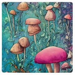 Natural Mushroom Design Fairycore Garden Uv Print Square Tile Coaster  by GardenOfOphir