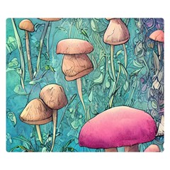 Natural Mushroom Design Fairycore Garden One Side Premium Plush Fleece Blanket (small) by GardenOfOphir