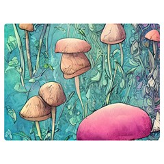 Natural Mushroom Design Fairycore Garden One Side Premium Plush Fleece Blanket (extra Small)