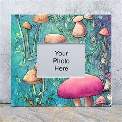 Natural Mushroom Design Fairycore Garden White Wall Photo Frame 5  X 7  by GardenOfOphir