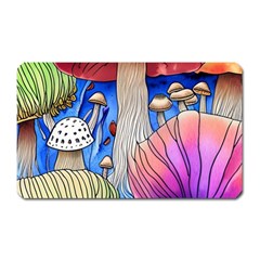 Vintage Mushroom Design Flowery Nature Magnet (rectangular) by GardenOfOphir