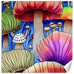 Vintage Mushroom Design Flowery Nature Canvas 12  x 12  11.4 x11.56  Canvas - 1