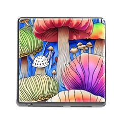 Vintage Mushroom Design Flowery Nature Memory Card Reader (square 5 Slot) by GardenOfOphir