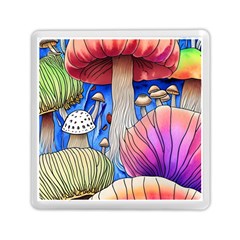 Vintage Mushroom Design Flowery Nature Memory Card Reader (square) by GardenOfOphir