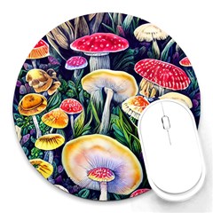 Woodsy Mushroom Design Foresty Round Mousepad by GardenOfOphir