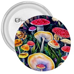 Woodsy Mushroom Design Foresty 3  Buttons by GardenOfOphir