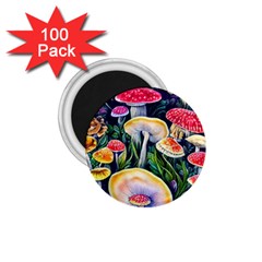 Woodsy Mushroom Design Foresty 1 75  Magnets (100 Pack)  by GardenOfOphir