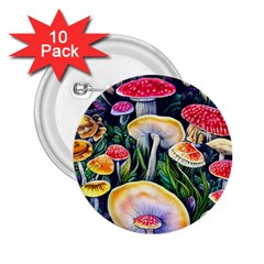 Woodsy Mushroom Design Foresty 2 25  Buttons (10 Pack)  by GardenOfOphir