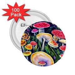 Woodsy Mushroom Design Foresty 2 25  Buttons (100 Pack)  by GardenOfOphir