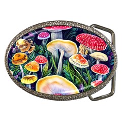 Woodsy Mushroom Design Foresty Belt Buckles by GardenOfOphir