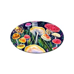 Woodsy Mushroom Design Foresty Sticker Oval (10 Pack) by GardenOfOphir