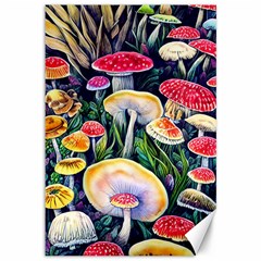 Woodsy Mushroom Design Foresty Canvas 12  X 18  by GardenOfOphir