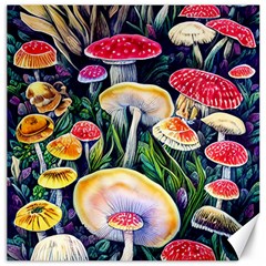 Woodsy Mushroom Design Foresty Canvas 16  X 16  by GardenOfOphir