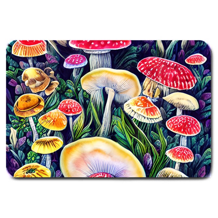 Woodsy Mushroom Design Foresty Large Doormat