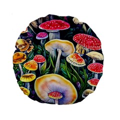 Woodsy Mushroom Design Foresty Standard 15  Premium Round Cushions by GardenOfOphir