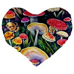 Woodsy Mushroom Design Foresty Large 19  Premium Heart Shape Cushions Back