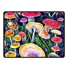 Woodsy Mushroom Design Foresty Fleece Blanket (small) by GardenOfOphir