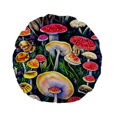 Woodsy Mushroom Design Foresty Standard 15  Premium Flano Round Cushions by GardenOfOphir